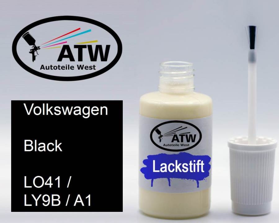 Volkswagen, Black, LO41 / LY9B / A1: 20ml Lackstift, von ATW Autoteile West.